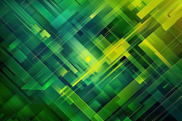 Colorful Green Abstract Geometric Shapes Background