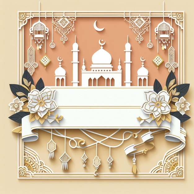 colorful greeting card designs with an Islamic theme providing free space for greetings