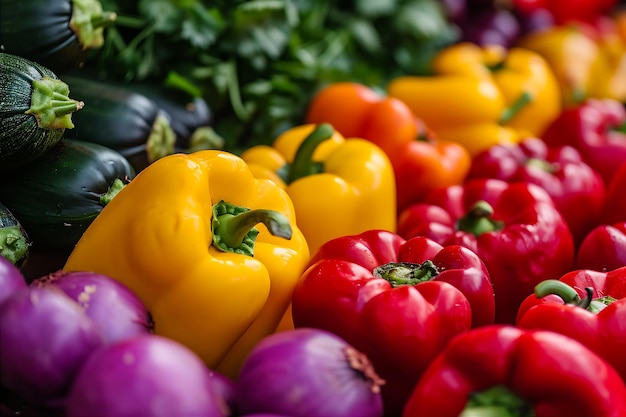 Colorful Group of Fruit and Vegetables