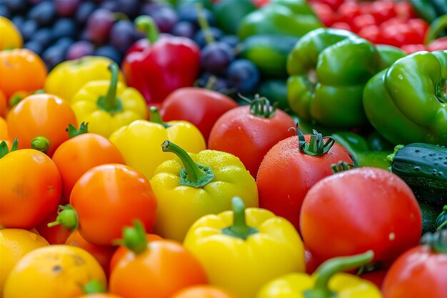 Colorful Group of Fruit and Vegetables