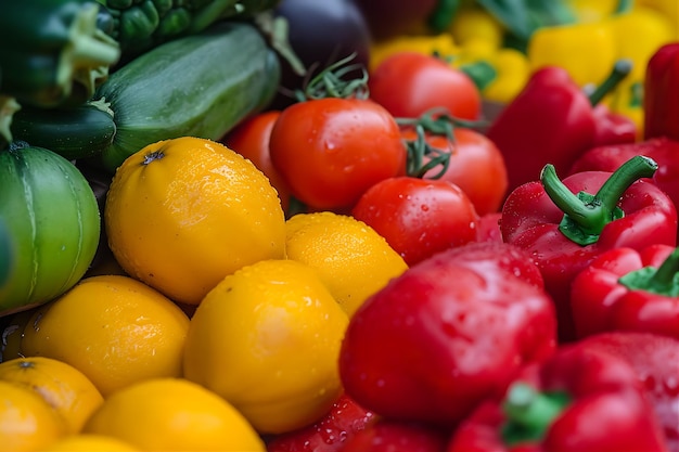 Colorful Group of Fruit and Vegetables