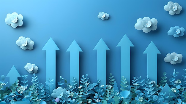 Photo colorful growth minimalistic arrow charts illustrating progress