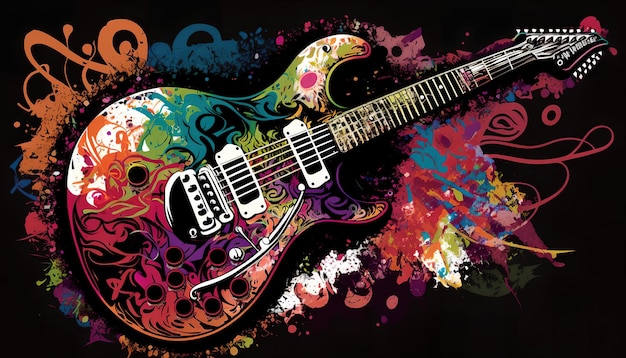 A colorful guitar