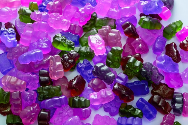 Colorful gummy candies jelly bears sweets