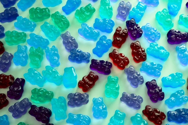 Colorful gummy candies jelly bears sweets