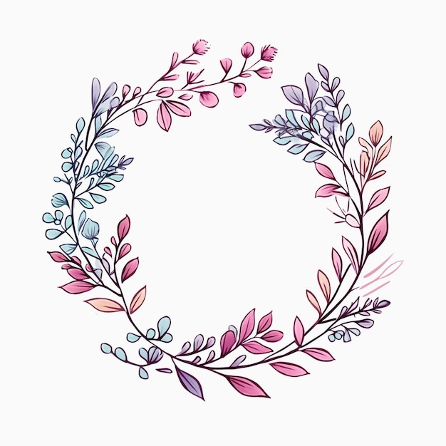 Photo colorful hand drawn circle simple floral design