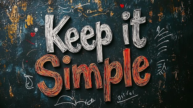 Photo colorful handdrawn lettering with keep it simple message