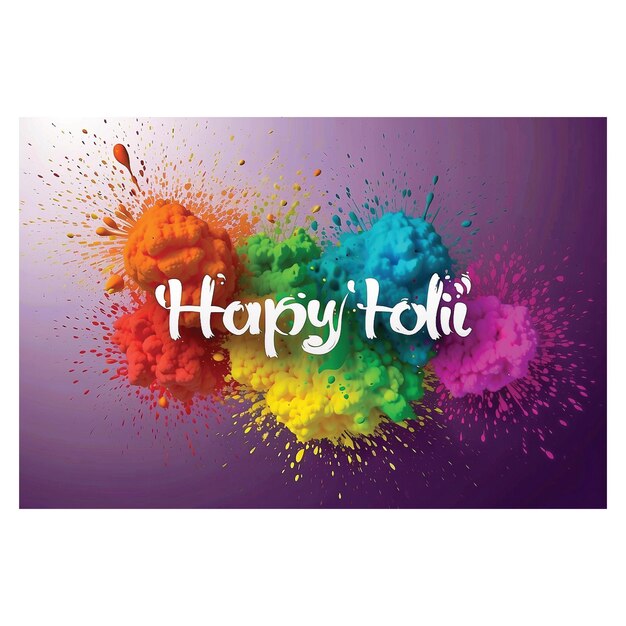 colorful happy holi festival text and powder design banner for holi design greeting card