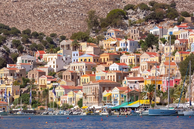 Colorful Harbor of Symi Island Greece