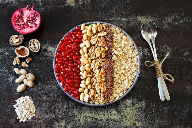 A colorful healthy breakfast bowl