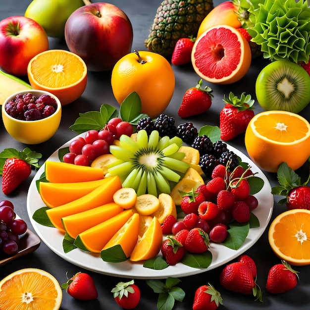 Colorful Healthy Plate Composition