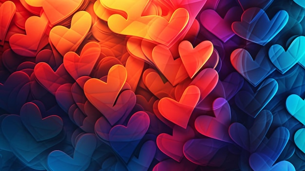 A colorful heart background