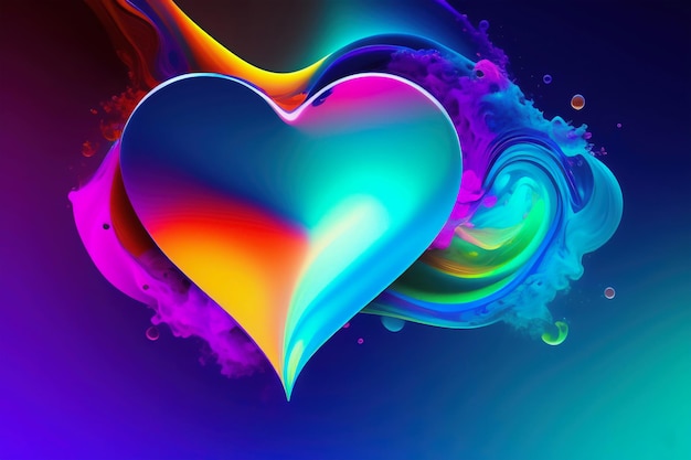 A colorful heart wallpaper with a rainbow heart on it