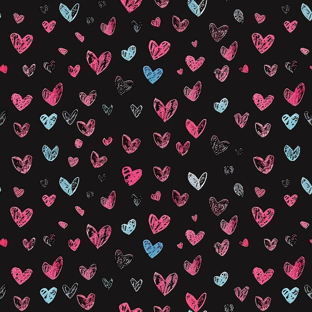 a colorful heart with many hearts on a black background