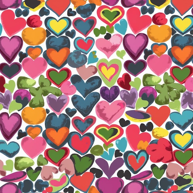 Photo a colorful heart with many hearts on it