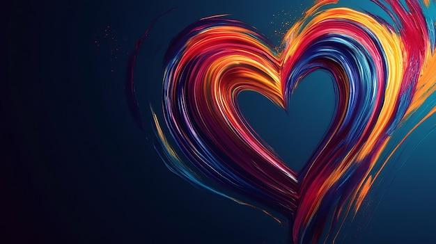 Photo a colorful heart with the word love on it