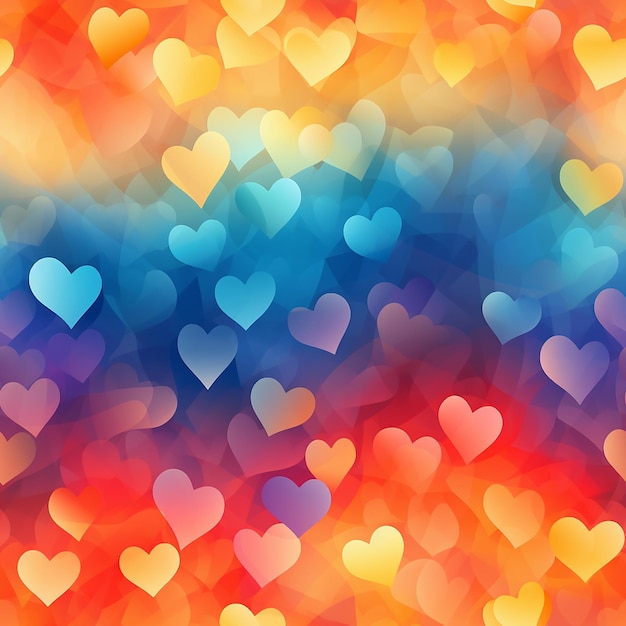 Colorful hearts on a colorful background hd wallpaper backgrounds