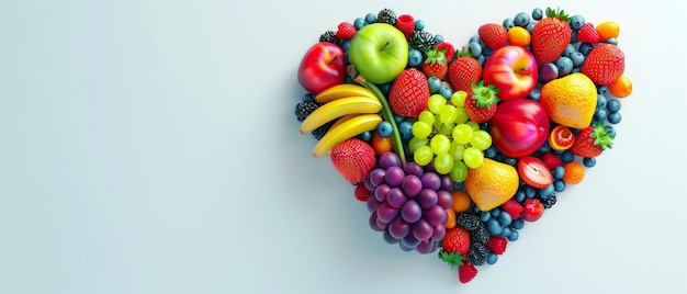 Colorful HeartShaped Assortment of Fruits