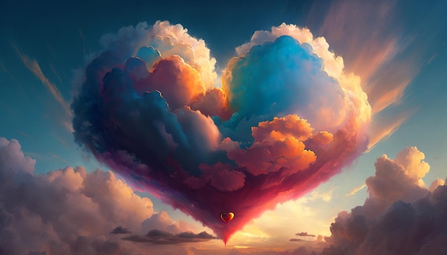 Colorful heartshaped cloud