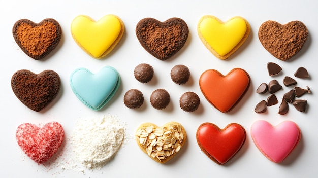 Colorful HeartShaped Cookies for Valentines Day Baking