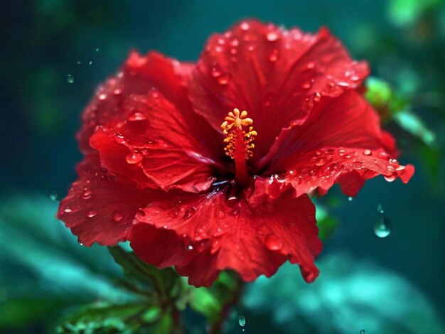 colorful hibiscus flower