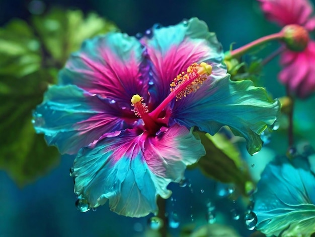 colorful hibiscus flower