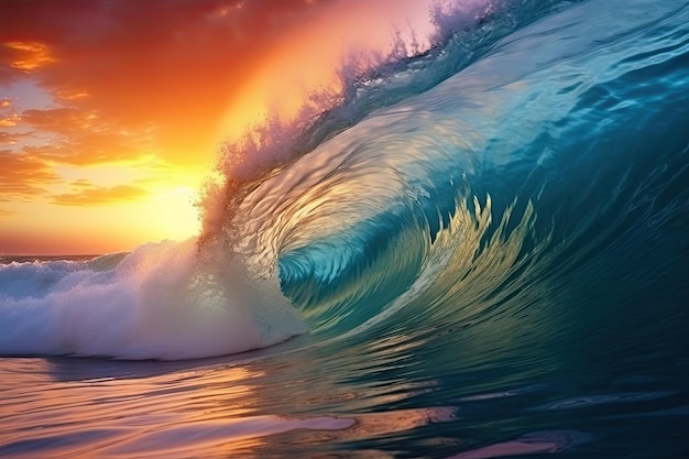 Colorful high Ocean Wave