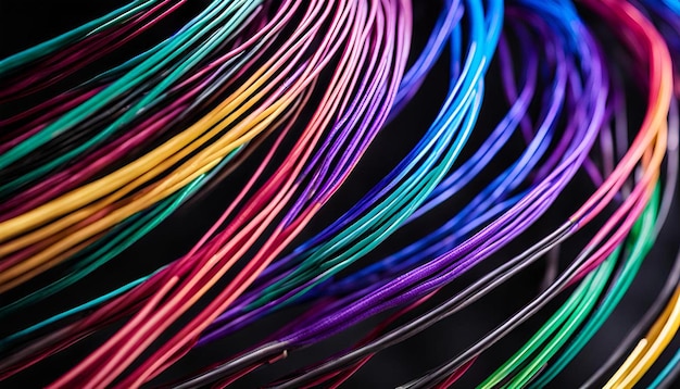 Colorful high speed fiber optic cable network cables in data center network connection