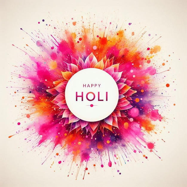 Colorful Holi background Creative Holi greeting card design Holi wishing card design