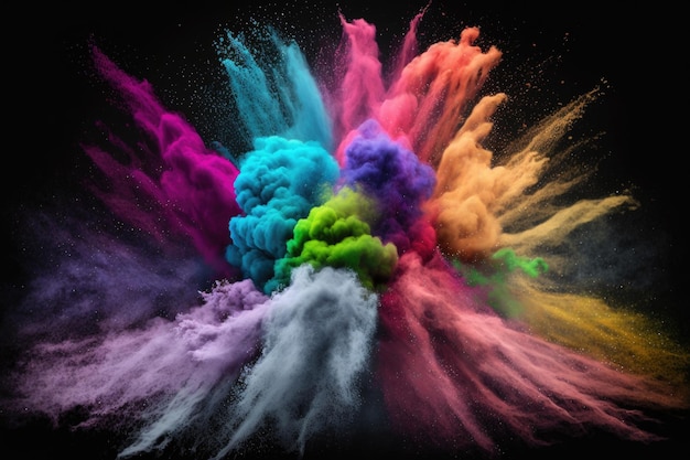 Colorful Holi colors background Illustration AI Generative