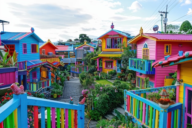 Colorful Homes On A Sunny Day In The Philippines