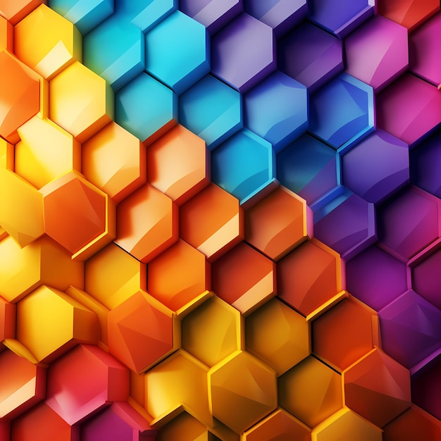 Colorful Honeycomb hexagon pattern background pastel colored