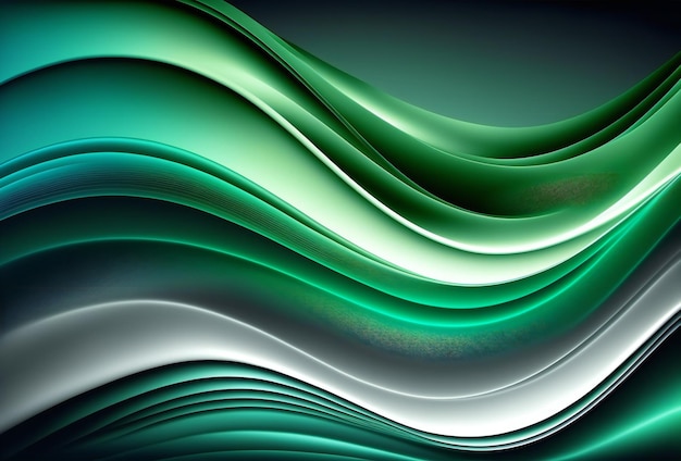 Colorful horizontal banner elegant curvy swirl waves creative digital illustration painting