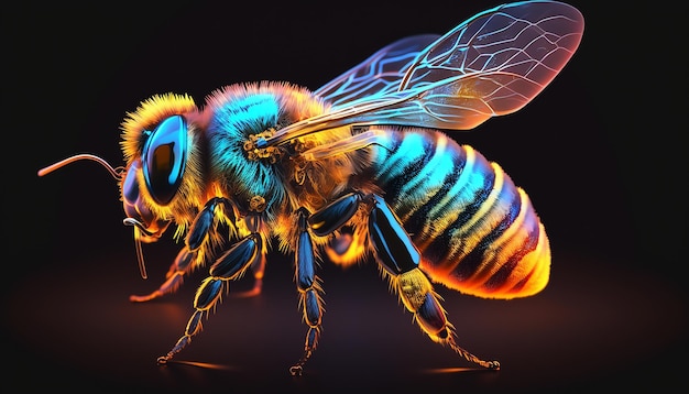 Colorful hornet honey bee animal portraits AI Generated