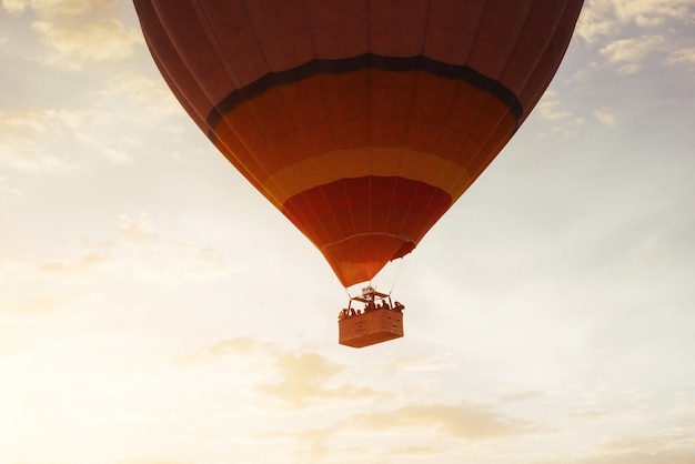 Colorful hot air balloon early in the morning in Cappadocia, Tur