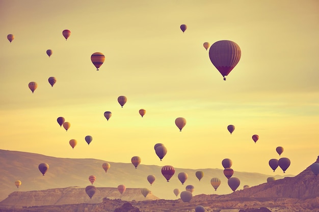 Colorful hot air balloon at the festival