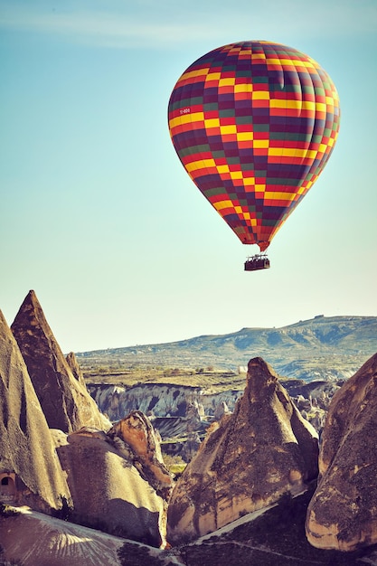 Colorful hot air balloon at the festival