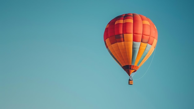 Colorful Hot Air Balloon Flying High in the Sky