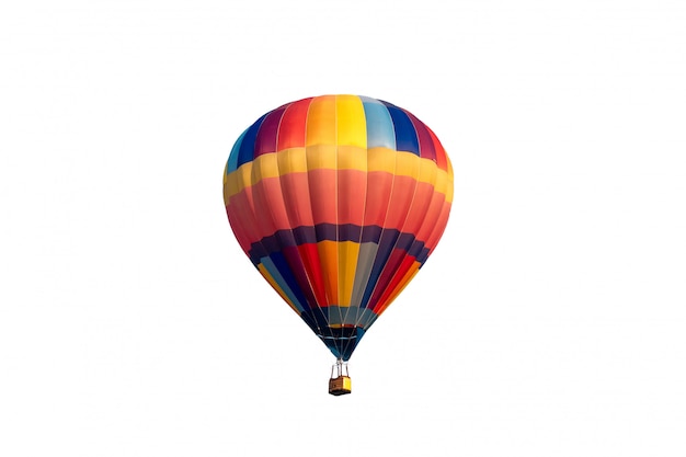 Colorful hot air balloon flying