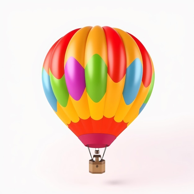 Colorful hot air balloon isolated on white background