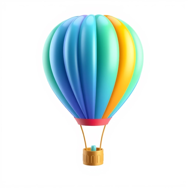 Colorful hot air balloon isolated on white background