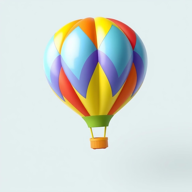 Colorful hot air balloon isolated on white background