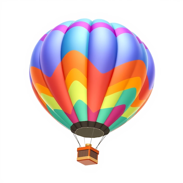 Colorful hot air balloon isolated on white background