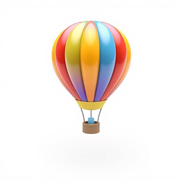 Colorful hot air balloon isolated on white background