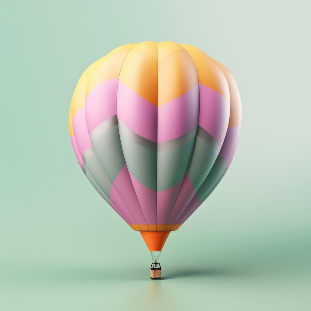 Colorful hot air balloon in pastel background Travel and adventure concept symbolizing freedom and excitement Generative AI