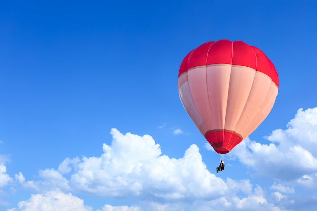 Colorful Hot Air Balloons in Flight over blue sky