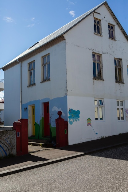 Colorful houses and buildings in the city of Reykjavik.