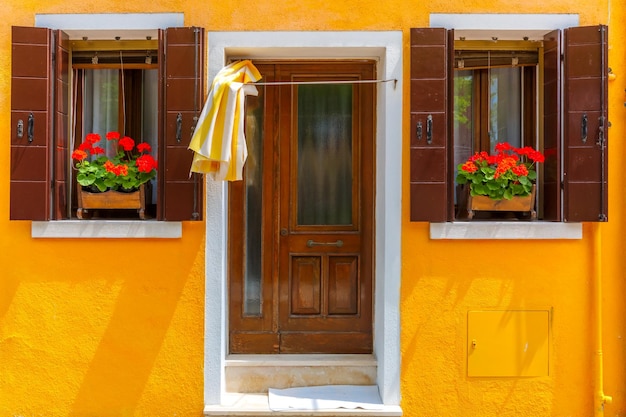 Colorful houses on the Burano Venice Italy