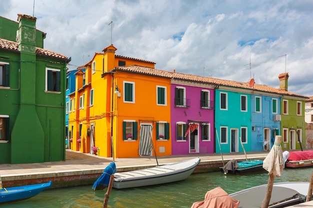 Colorful houses on the Burano Venice Italy