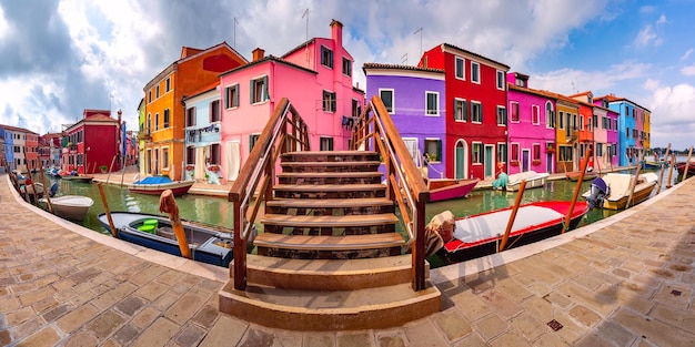 Colorful houses in Burano Venice